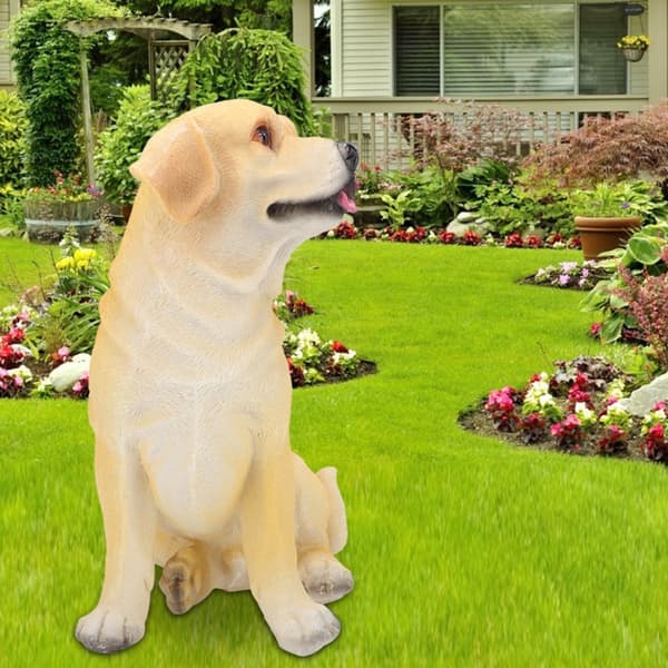 Hundefigur Dekoration, Høj-Simulationsdesign, Holdbart Fletmateriale, Perfekt til Haver