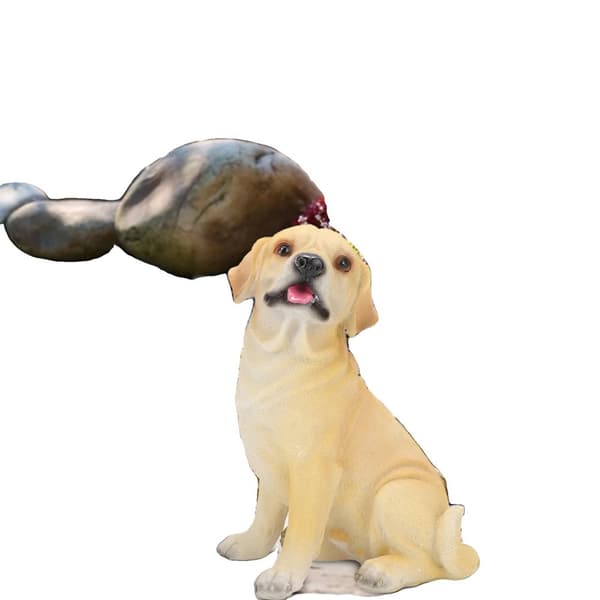 Hundefigur Dekoration, Høj-Simulationsdesign, Holdbart Fletmateriale, Perfekt til Haver