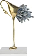 Miniatyrbillede 2 af 2: Elegante fuglestatuer, naturlige mineralhaleforhæng, dekorativ messingfinish,Blå C