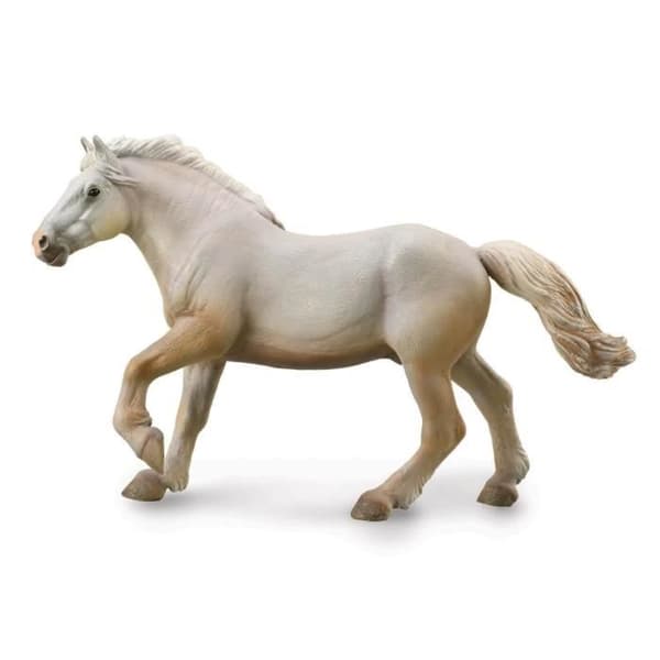 XL hästfigur - Cream American Draft Stallion - 20x12 cm - För vuxna och barn från 3 år