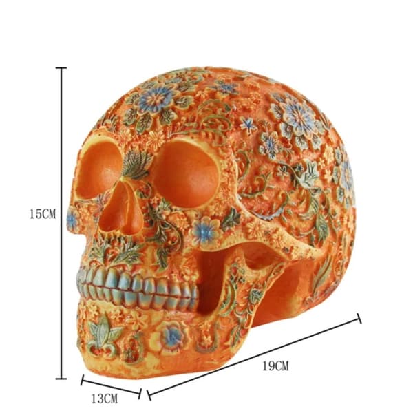 Skulptur af kranium, Resinmateriale, Hjemmedekoration Gave, Unik Design,003