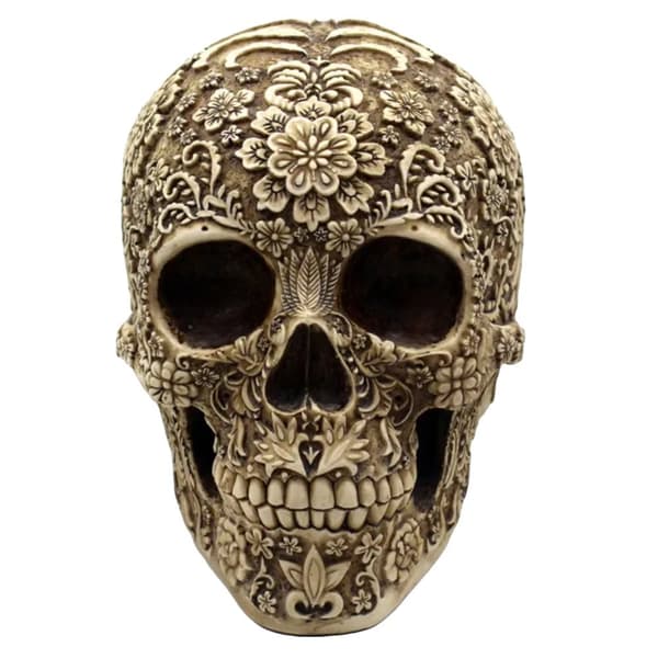 Skulptur af kranium, Resinmateriale, Hjemmedekoration Gave, Unik Design,001