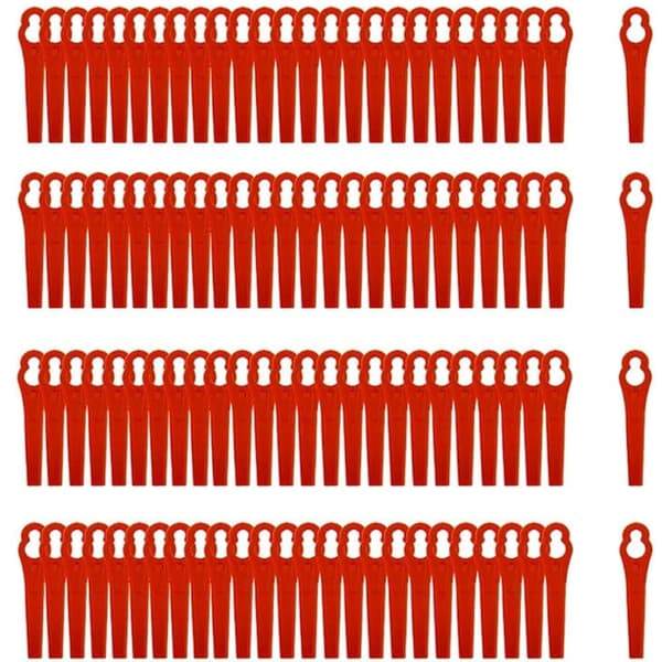 Muoviset varaterät, 50/100 kpl ruohonleikkurin terät, muoviset ruohonleikkurin terät, muoviset ruohonleikkurin terät puutarha- ja piennarleikkureihin 100PCS