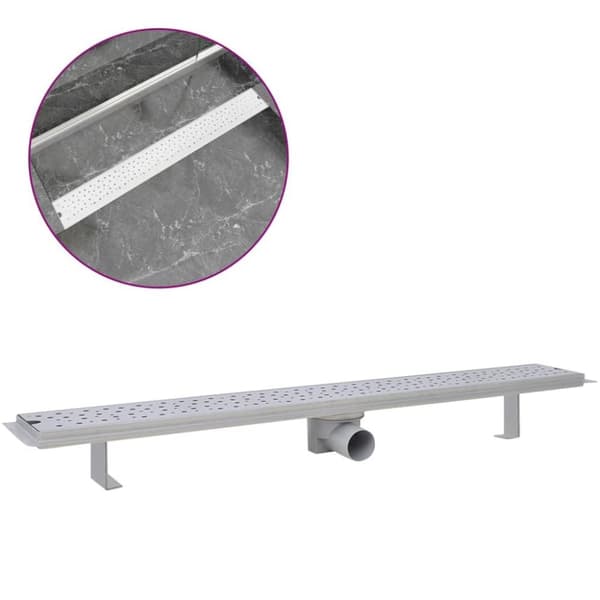 vidaXL Lineær Dusjavløp Boble 930x140 mm Rustfritt stål