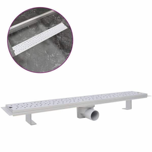 vidaXL Avlång golvbrunn bubblig 730x140 mm rostfritt stål