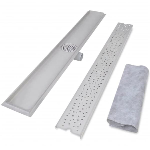 vidaXL Lineær Dusjavløp Boble 1030x140 mm Rustfritt stål