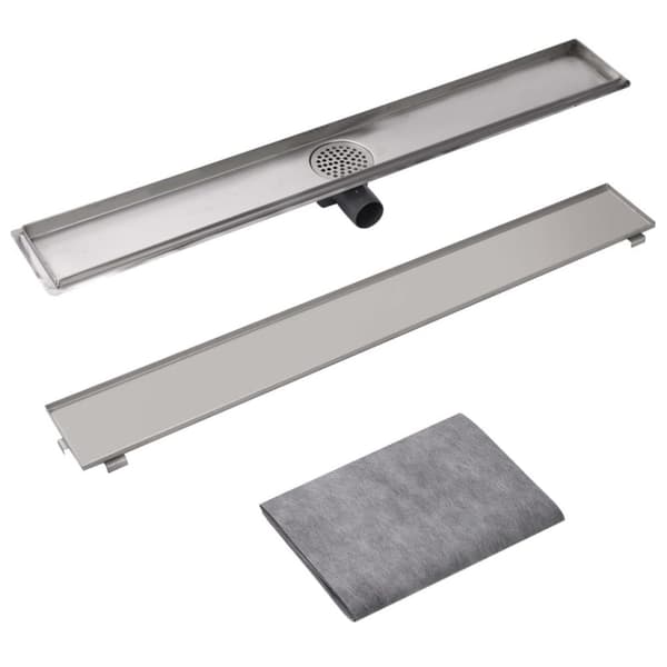 vidaXL Lineært bruseafløb 930x140 mm rustfrit stål