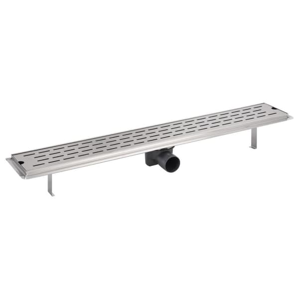 vidaXL Lineært bruseafløb linjedesign 830x140 mm rustfrit stål