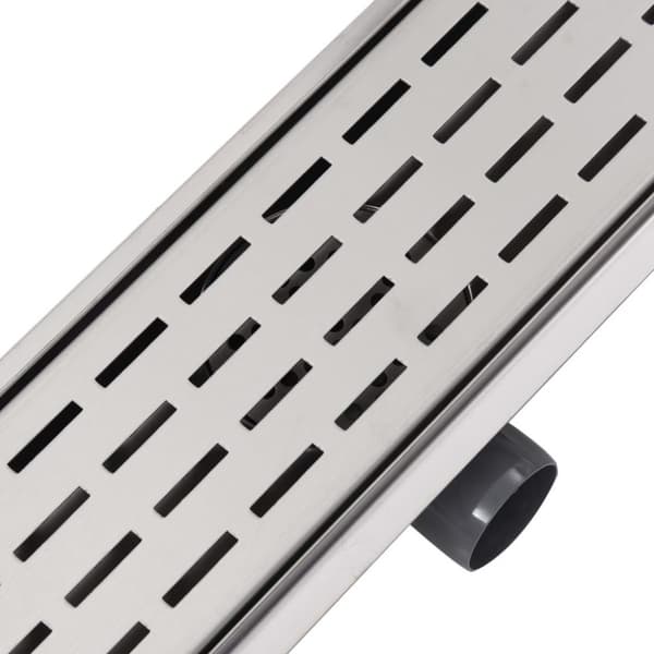 vidaXL Lineært bruseafløb linjedesign 830x140 mm rustfrit stål