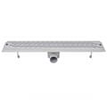 Miniatyrbillede 5 af 10: vidaXL Lineært bruseafløb bølgedesign 630x140 mm rustfrit stål