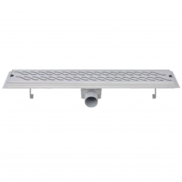 vidaXL Lineært bruseafløb bølgedesign 630x140 mm rustfrit stål
