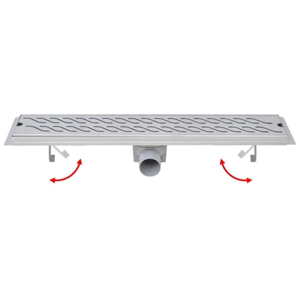 vidaXL Lineært bruseafløb bølgedesign 630x140 mm rustfrit stål