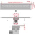 Miniatyrbillede 9 af 10: vidaXL Lineært bruseafløb bølgedesign 630x140 mm rustfrit stål