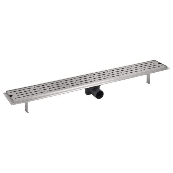 vidaXL Lineært bruseafløb linjedesign 930x140 mm rustfrit stål