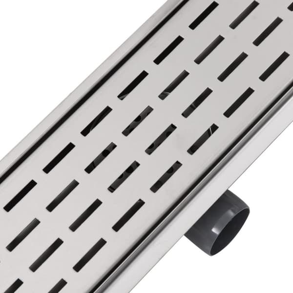 vidaXL Lineært bruseafløb linjedesign 930x140 mm rustfrit stål
