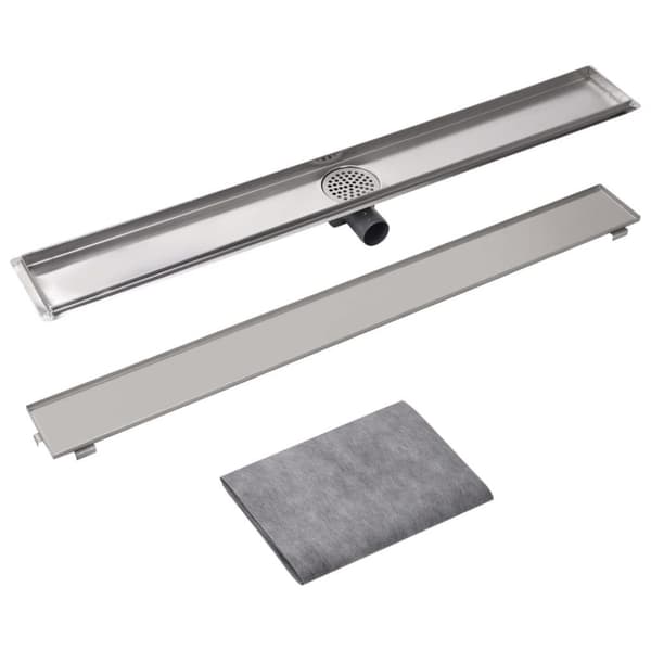 vidaXL Lineært bruseafløb 1030x140 mm rustfrit stål