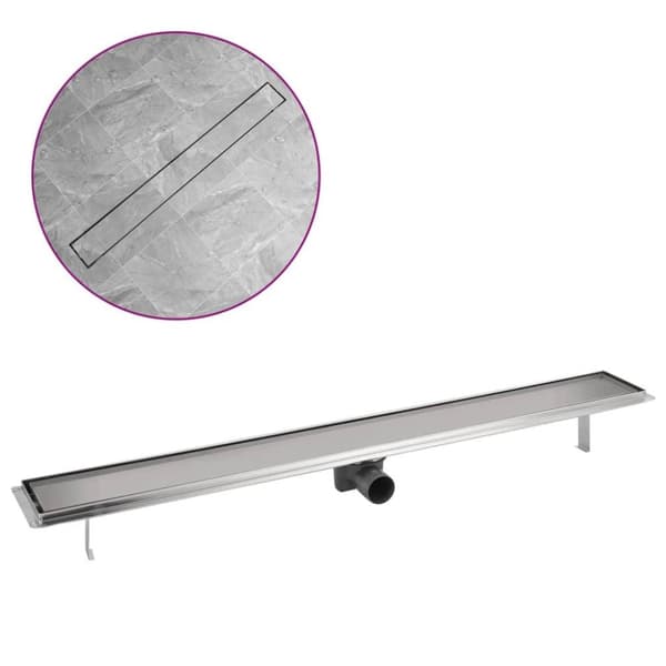 vidaXL Lineært bruseafløb 1030x140 mm rustfrit stål