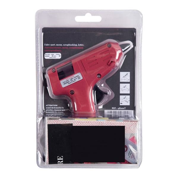 Termoplastpistol - Herbin - Modell: Svart-rosa - Diameter: 7 mm - Effekt: 7 W - Spänning: 110-240V