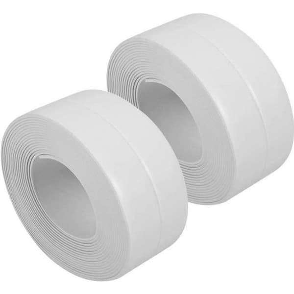 2-pack badkarsväggförseglingsremsa avdragbar film självhäftande vattentät tätningstejp för dekor, vit (2-pack)