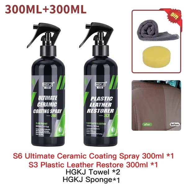 Bil Nano Keramisk Belægning, Maling Beskyttelse, Hydrofobisk Formel, S6-300ml x S3-300ml
