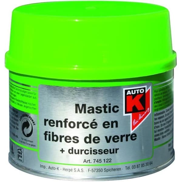 Mastic - AUTO-K - 500gr - Förstärkt med glasfiber - Utmärkt motståndskraft - För metallkaross