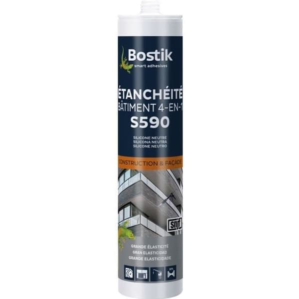 Tätningsmassa - BOSTIK - S590 - Alkoxisilikon - Svart - 300 ml - 4 i 1