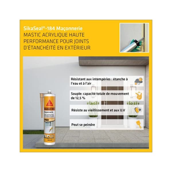 null - Beige akryl limspackel 300 ml SIKASEAL murverk - SIKA
