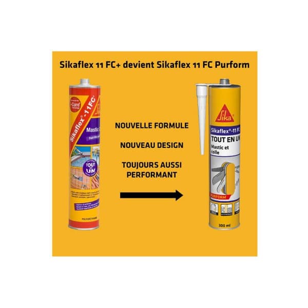 Elastisk polyuretandepå - SIKA - Sikaflex 11 FC Purform - 380g - Färg: Beige - Enkomponent