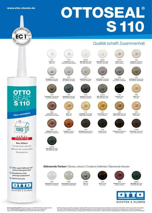 Tätningsfog - tätningsmassa Otto-chemie - 1590484 - OTTOSEAL S110 Premium Neutral Silikon C84 Pergamon
