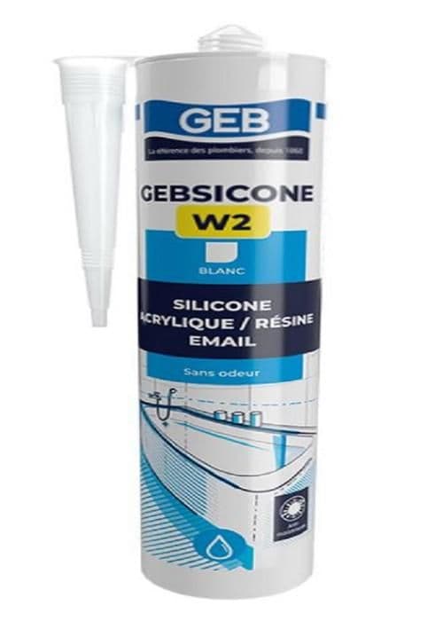 Mastic silikon - GEB - W2 - Vit - Sanitetsfog - Emaljerade och syntetiska ytor