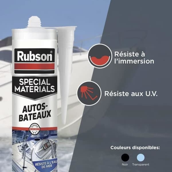 Mastic - RUBSON - 280 mL - Genomskinlig - Silikonelastomer - Tätning och limning
