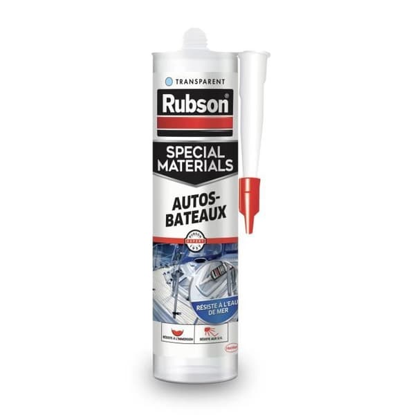 Mastic - RUBSON - 280 mL - Genomskinlig - Silikonelastomer - Tätning och limning