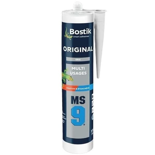 BOSTIK MS9 ORIGINAL Fixering & vattentätande Lim & tätningsmedel - Multimaterial - Flexibel och kraftfull bindning - Grå - 300 ml patron