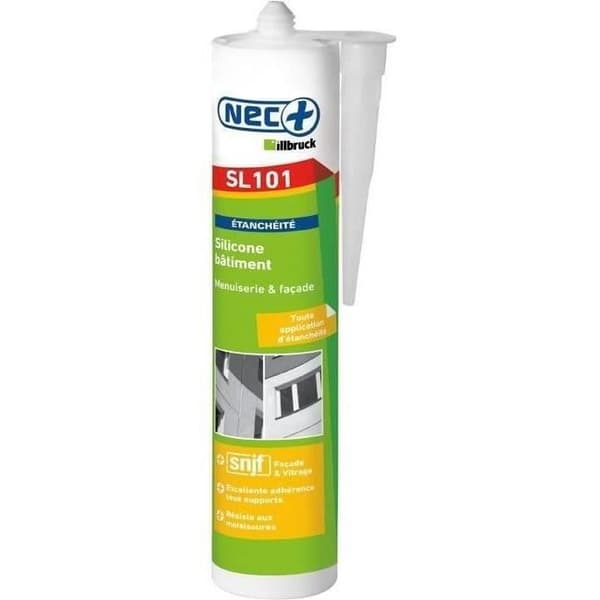 Mastic byggsilicone 310mL - ILLBRUCK - Vit - Antifungal - Bra vidhäftning - Temperaturbeständig