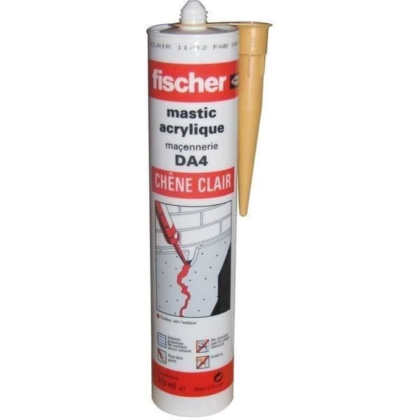 Acrylmastik - FISCHER - DA - Ljus ek - 310 mL - Plastoelastisk av hög kvalitet