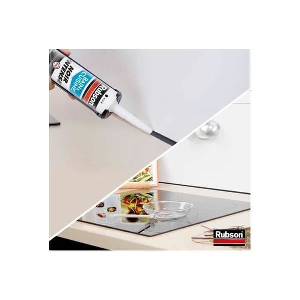 Intensiv svart bad- och köksspackel - RUBSON - 280ml - Silikonelastomer - Tätning