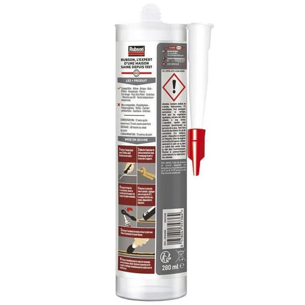 RUBSON BLACK ROOF MASTIC 280 ML 1681783