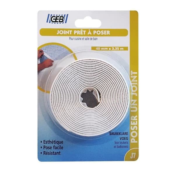 Tätningspackning - färdig att installera - vit - 41 mm - 3,35 m