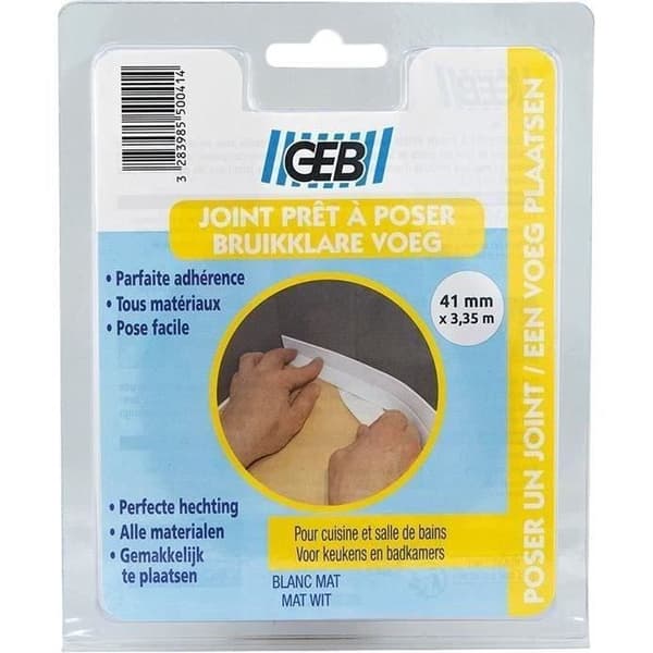 Tätningspackning - färdig att installera - vit - 41 mm - 3,35 m