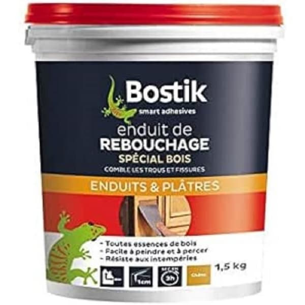 Fyllmedel - BOSTIK - Pasta 1,5 kg - Fyller upp till 1 cm - Lätt att måla - Färg ek