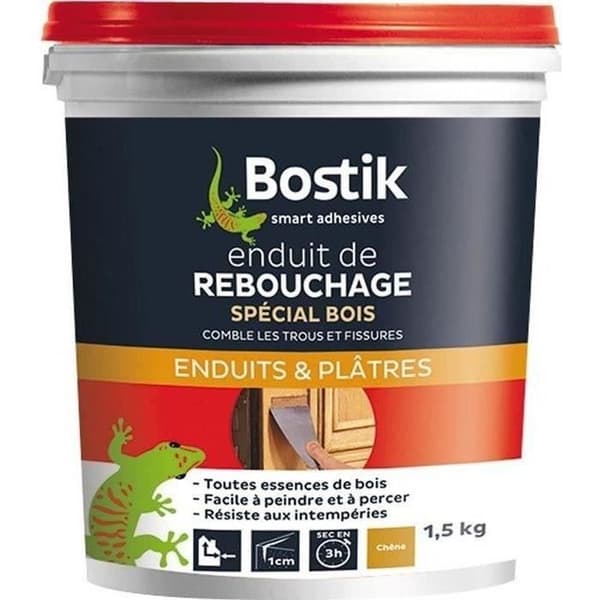 Fyllmedel - BOSTIK - Pasta 1,5 kg - Fyller upp till 1 cm - Lätt att måla - Färg ek