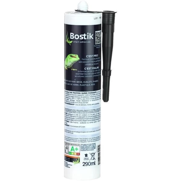 Mastic patron 290ml - BOSTIK - MSP 104 - Kraftfullt lim - UV-beständigt - Användning inomhus och utomhus
