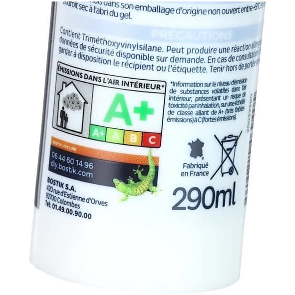 Mastic patron 290ml - BOSTIK - MSP 104 - Kraftfullt lim - UV-beständigt - Användning inomhus och utomhus