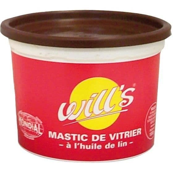 Mastic glasmästare - WILL'S - Mahogny - 500 g - Linolja - Fästande för glas i trä och metall
