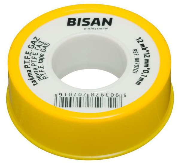 Teflonteippi kaasutiivisteille PTFE 12 mx 12 mm x 0,1 mm