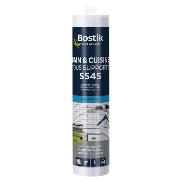 Tätningsmedel - BOSTIK - S545 - Genomskinlig silikon - Anti-mögel - 300 ml