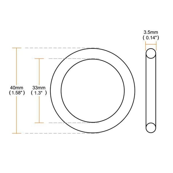 O-Ring - SOURCING KARTA - 40 mm OD - Nitrilgummi - Paket om 4 - Vätskebeständig