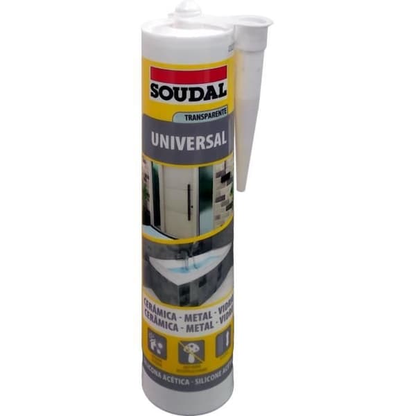 Silikon - Soudal - Acetoxi - Transparent - 280ml - UV- och extrem temperaturbeständig