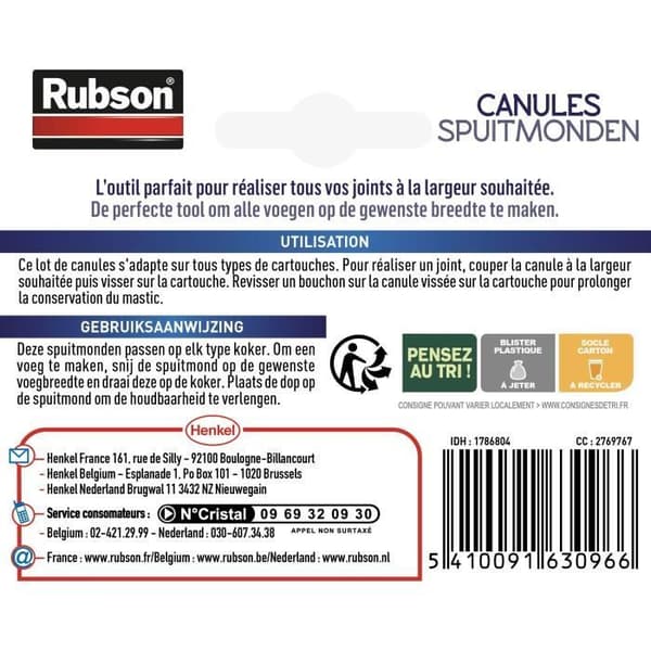 Serviceprodukter Enkel servicekanyler - RUBSON - Patron - Förpackning med 5