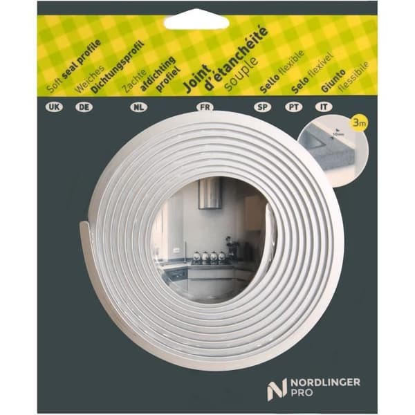 Tætningspakning - NORDLINGER PRO - 3 m - Hvid